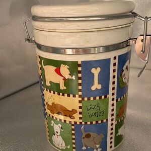 Dog Treat Jar with Cartoon Design
